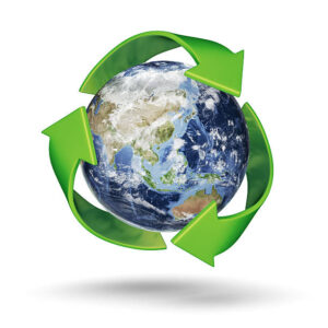Earth with Recycle Symbol