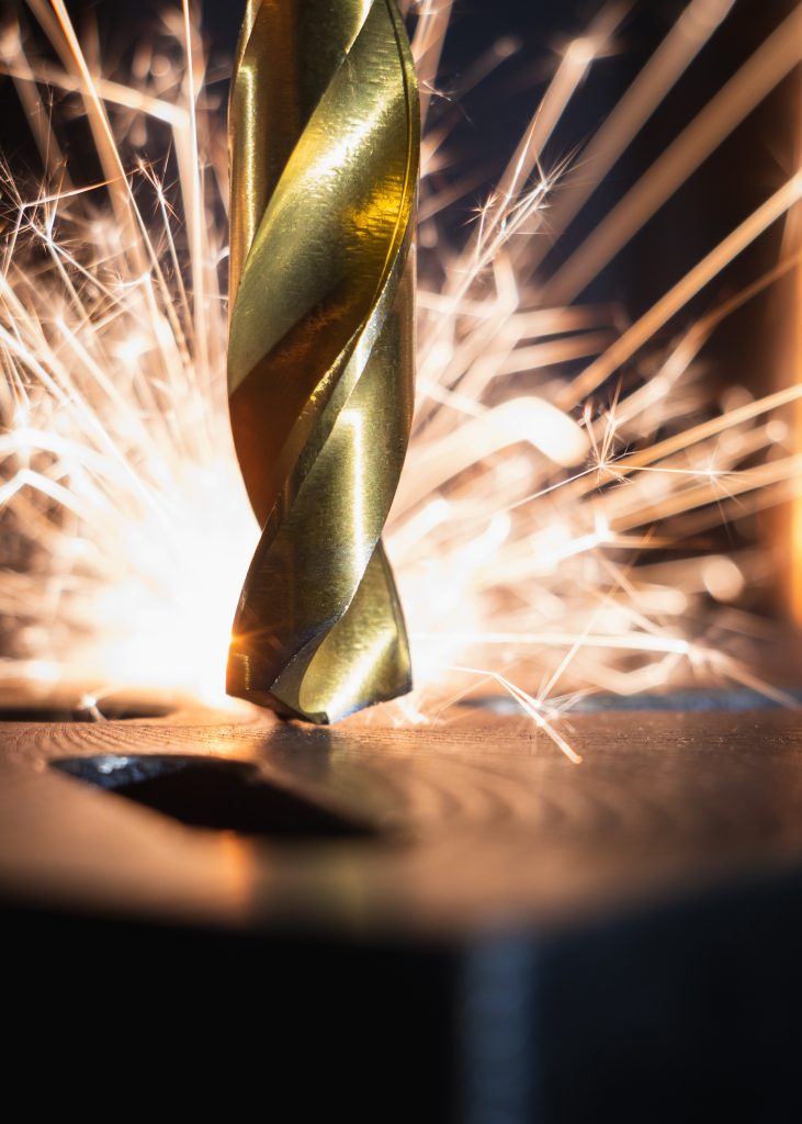 Drill with sparks